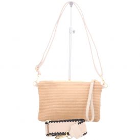 POCHETTE ART. VIOLET RAFIA TON SUR TON +